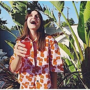 Zara Top Denim Shirt Connie Floral Oversized Button Size XS • BLOGGER FAVORITE •